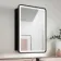 Olivia Black Framed Illuminated LED Mirror Cabinet 710x500mm