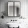 Mia Battery Powered Black Framed Illuminated LED Mirror Cabinet 710x600mm