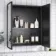 Mia Battery Powered Black Framed Illuminated LED Mirror Cabinet 710x600mm