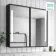 Mia Battery Powered Black Framed Illuminated LED Mirror Cabinet 710x800mm