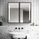 Mia Battery Powered Black Framed Illuminated LED Mirror Cabinet 710x800mm