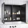 Mia Battery Powered Black Framed Illuminated LED Mirror Cabinet 710x800mm