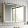 Mia Matt Brass Illuminated LED Mirror Cabinet 710x1000mm