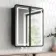 Olivia Black Framed Illuminated LED Mirror Cabinet 710x600mm