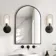 Essence Black Framed Arched Bathroom Mirror 750x500mm