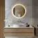 Delilah Brushed Brass Round Backlit Illuminated LED Mirror 600mm