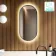 Adele Pill Matt Black Backlit Illuminated LED Mirror 800x400mm
