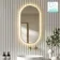 Adele Pill Brushed Brass Backlit Illuminated LED Mirror 800x400mm