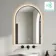 Rory Matt Black Arched Backlit Illuminated LED Mirror With BLUETOOTH Speaker 750x500mm