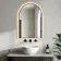 Rory Matt Black Arched Backlit Illuminated LED Mirror With BLUETOOTH Speaker 750x500mm