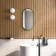 Adele Pill Matt Black Backlit Illuminated LED Mirror With BLUETOOTH Speaker 800x400mm