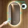Adele Pill Matt Black Backlit Illuminated LED Mirror With BLUETOOTH Speaker 800x400mm