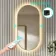 Adele Pill Brushed Brass Backlit Illuminated LED Mirror With BLUETOOTH Speaker 800x400mm