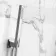Galway Premium Ceiling Chrome Square Thermostatic Set - 400mm Head, Hand Shower & Jets