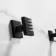 Galway Premium Ceiling Matt Black Square Thermostatic Set - 300mm Head, Hand Shower & Jets