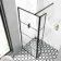 Munich Matt Black Grid 8mm Wet Room Shower Glass 800mm & 250mm Pivotal Return Panel