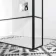 Munich Matt Black Grid 8mm Walk Through Wet Room Shower Glass Panel 1400mm & 250mm Return Panel