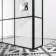 Munich Matt Black Grid 8mm Walk Through Wet Room Shower Glass Panel 1200mm & 250mm Return Panel