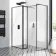 Munich Matt Black Framed 8mm Walk In Shower Enclosure 900mm & 800mm Glass with Pivotal Return Panel