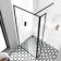 Munich Matt Black Framed 8mm Wet Room Shower Glass 1100mm & 250mm Pivotal Return Panel