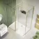 Munich Brushed Brass Framed 8mm Walk In Shower Enclosure 700mm & 700mm Glass with Return Panel