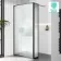 Munich Fluted Effect Matt Black Framed 8mm Wet Room Shower Glass 900mm & 250mm Pivotal Return Panel