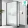 Munich Fluted Effect Matt Black Framed 8mm Wet Room Shower Glass 1100mm & 250mm Pivotal Return Panel