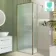 Munich Fluted Effect Brushed Brass 8mm Wet Room Shower Glass 700mm & 250mm Pivotal Return Panel