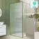 Munich Fluted Effect Brushed Brass 8mm Wet Room Shower Glass 1000mm & 250mm Pivotal Return Panel