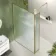 Munich Fluted Effect Brushed Brass 8mm Wet Room Shower Glass 1100mm & 250mm Pivotal Return Panel