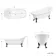 Highbury 1700mm Roll Top Slipper Bath - Black Claw Feet