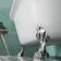 Harrow 1700mm Back To Wall Roll Top Bath - Chrome Claw Feet
