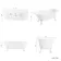 Harrow 1700mm Back To Wall Roll Top Bath - White Claw Feet