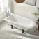 Abingdon 1700mm Single Ended Roll Top Bath - Black Ball Feet