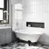 Abingdon 1700 Roll Top Shower Bath - Black Ball Feet & 6mm Easy Clean Screen