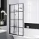 Abingdon 1700 Roll Top Shower Bath - Black Ball Feet & 6mm Easy Clean Matt Black Grid Screen