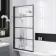 Abingdon 1700 Roll Top Shower Bath - Black Ball Feet & 6mm Easy Clean Matt Black Grid Screen