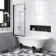 Abingdon 1700 Roll Top Shower Bath - Black Ball Feet & 6mm Easy Clean Matt Black Framed Screen