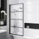 Abingdon 1700 Roll Top Shower Bath - White Ball Feet & 6mm Easy Clean Matt Black Grid Screen