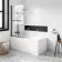 Stafford 1500x700 Shower Bath & 4mm Matt Black Screen with Rail