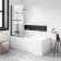 Stafford 1700x700 Shower Bath & 4mm Matt Black Screen with Rail