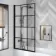 Hereford Square Shower Bath 1800x800 & 6mm Easy Clean Matt Black Grid Bath Screen