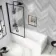 Hereford 1500x700 Square Shower Bath & 6mm Easy Clean Matt Black Framed Bath Screen