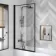 Hereford 1700x700 Square Shower Bath & 6mm Easy Clean Matt Black Framed Bath Screen