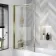 Hereford 1700x700 Square Shower Bath & 6mm Easy Clean Brushed Brass Framed Bath Screen