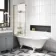 Abingdon 1700 Roll Top Shower Bath - White Ball Feet & 6mm Easy Clean Brushed Brass Framed Screen