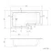 L Shaped 1500 Shower Bath & 6mm Easy Clean Brushed Brass Bath Screen - Left Handed