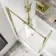 L Shaped 1600 Shower Bath & 6mm Easy Clean Brushed Brass Bath Screen - Left Handed