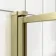 L Shaped 1500 Shower Bath with Front Panel & 6mm Easy Clean Brushed Brass Bath Screen - Left Handed