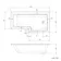 L Shaped 1600 Shower Bath with Front Panel & 6mm Easy Clean Brushed Brass Bath Screen - Right Handed